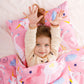 Cottonblue Toddler Pillow Set With Organic Cotton Pillowcase, Pink Unicorn, 14X19 Inches, Machine Washable