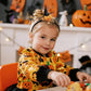 YanJie Halloween Headband for Infants Mini Witches Hat Glitter Nylon Headbands 3 Witch Hats with Orange Baby Bow Stretchy Head