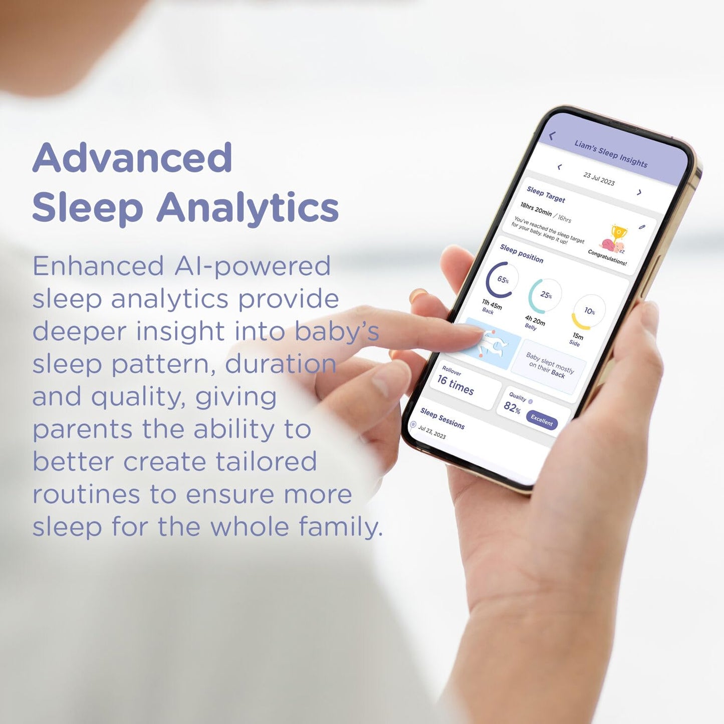 Hubble Connected Skyvision Ai-Enhanced Smart Camera Baby Monitor With Secure Connection, Crib Mount, Remote Pan Tilt Zoom, 2-Way