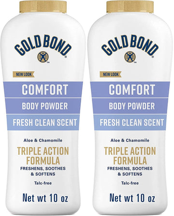 Gold Bond Ultimate Comfort Body Powder 10 Oz. (Pack Of 2), Talc-Free Formula With Aloe & Chamomile