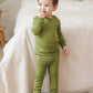 Vaenait Baby Kids Long Sleeve Sleepwear Pajamas 2Pcs Set Modal Olive Xl