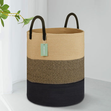 Bosroty Nursery Hamper, Large Blanket Basket, Tall Laundry Basket 65L, Laundry Hamper, Clothes Basket Laundry, Large Storage Bas