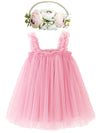 Bgfks Layered Tulle Tutu Dress For Toddler Girls,Baby Girl Rainbow Tutu Princess Skirt Set With Flower Headband.(Pink,12 Months)