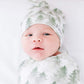 Baby Beanie Hat Top Knot Stretchy Soft'Evergreen' By Copper Pearl