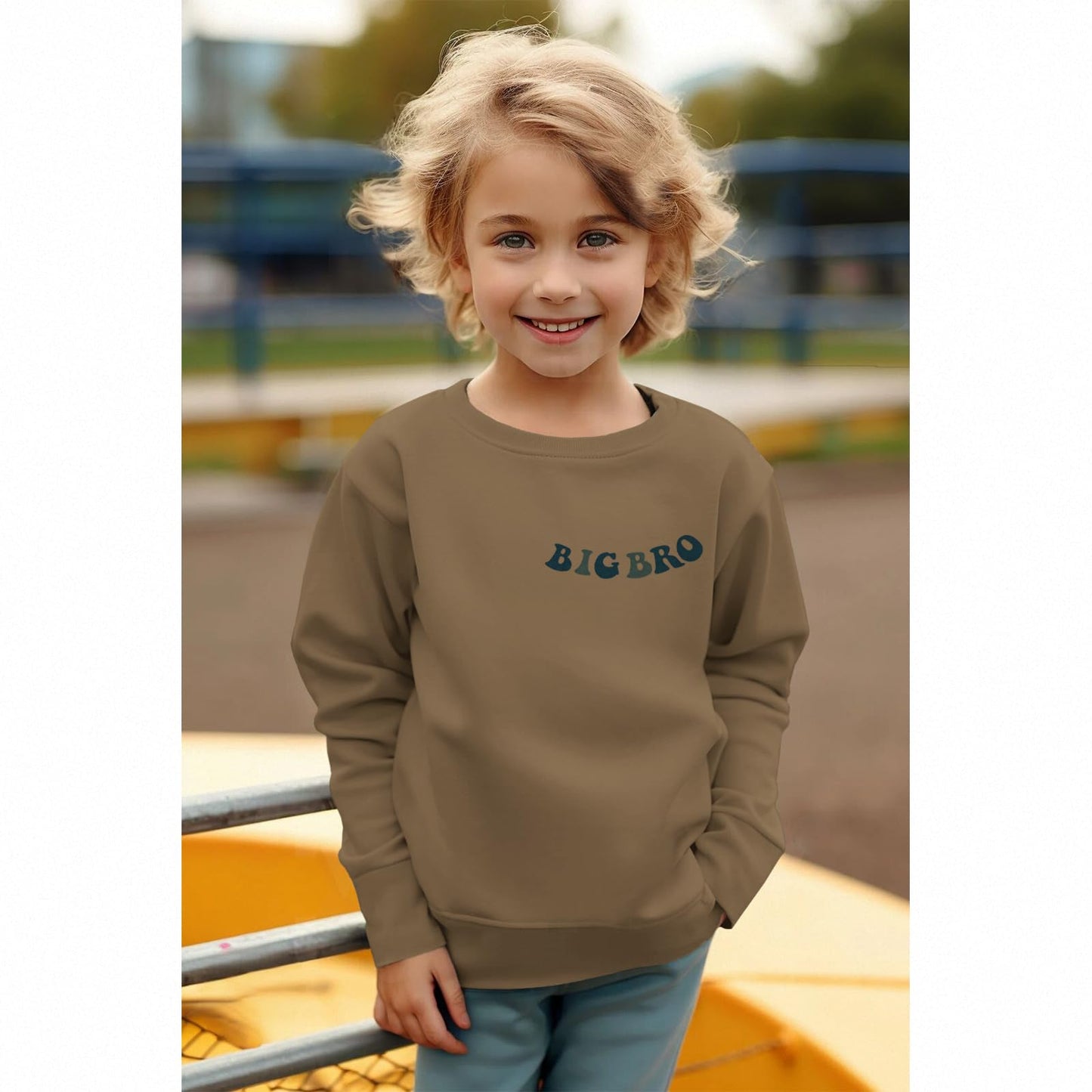 Boutikome Big Brother Sweatshirt Toddler Baby Boy Cool Big Bro Club Shirts Announcement Pullover Long Sleeve Fall Tops(Brown,4-5