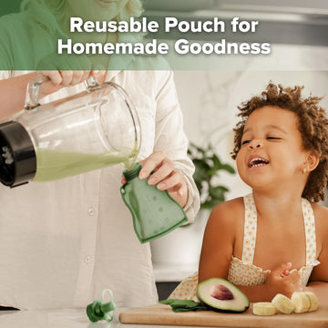Haakaa Yummy Pouch Reusable Baby Food Pouch, Reusable Pouches For Toddlers Kids Squeezable Pouch, Washable Freezer - Make Homema