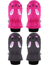 SATINIOR 2 Pairs kids waterproof mittens Girls Winter Snow mittens Warm Snow Gloves for Winter Outdoor Activities(3-5 Year,Class