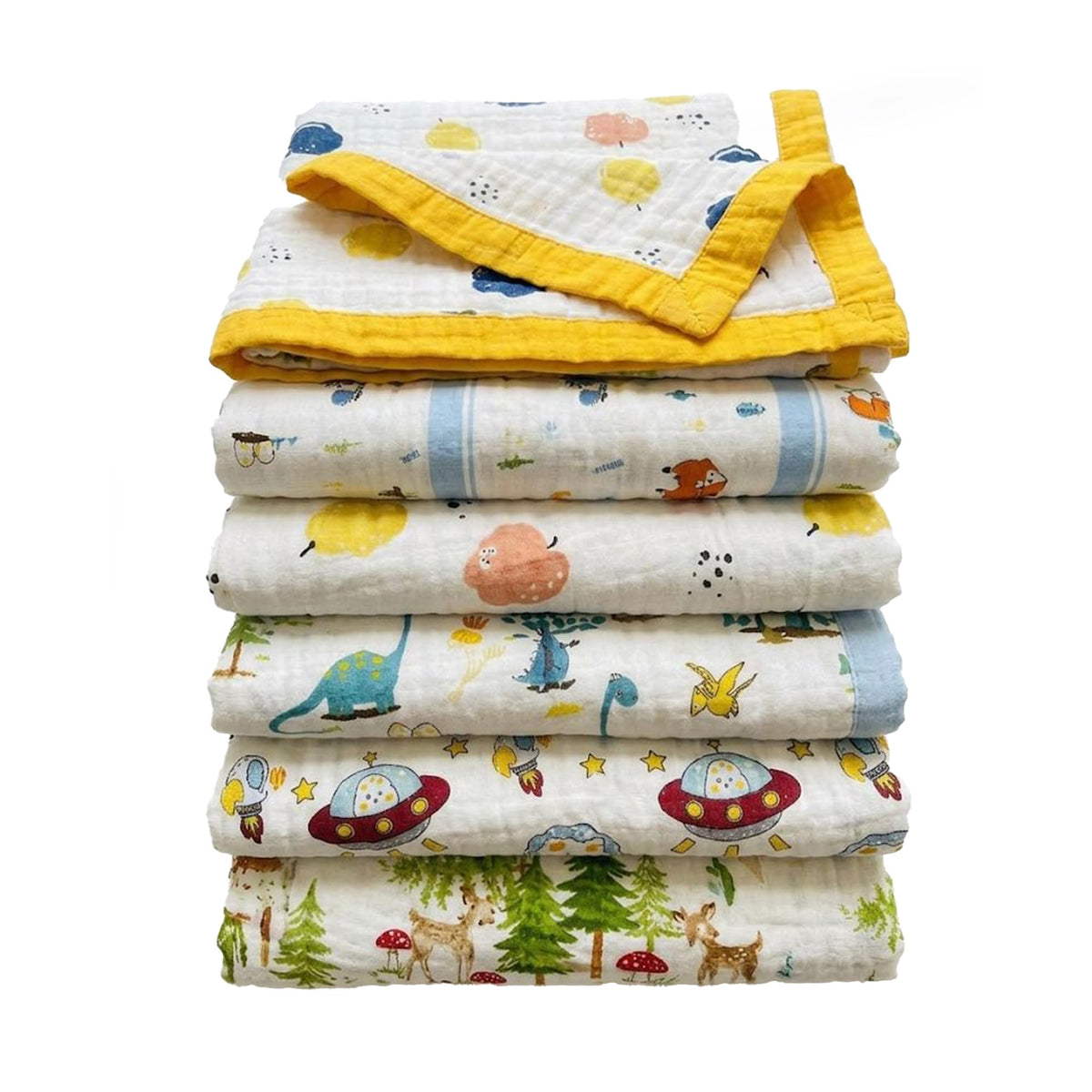 DESYN UltraSoft Lightweight & Breathable Multipurpose100% Cotton 6 Layer Muslin Blanket for New Born Baby & Kids Swaddle Wrap R