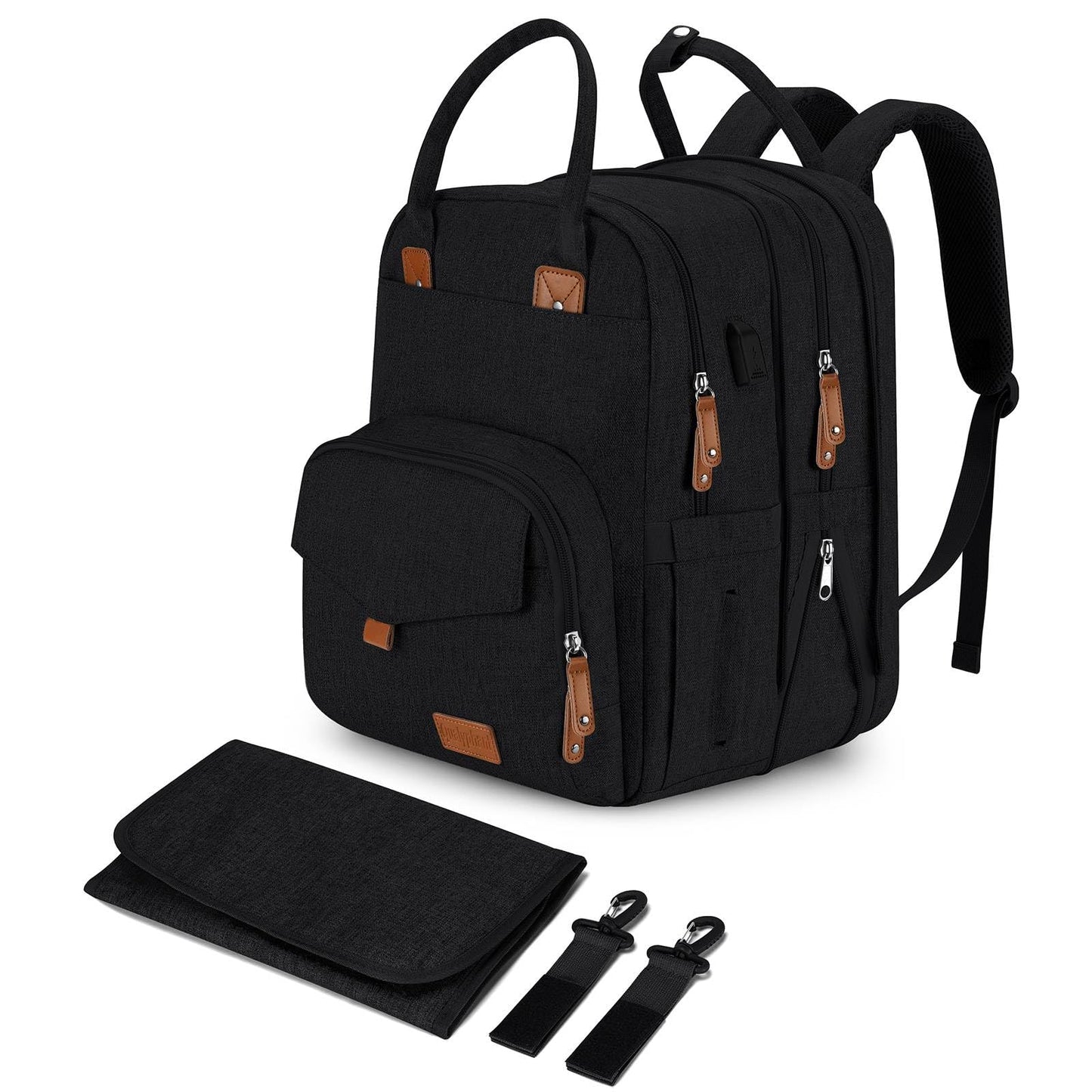 Qualyphant Extra Large Diaper Bag Backpack For Two Kids, Expandable 35L Baby Bags For Mom Girl Boy Dad Toddler, Big Travel Diape