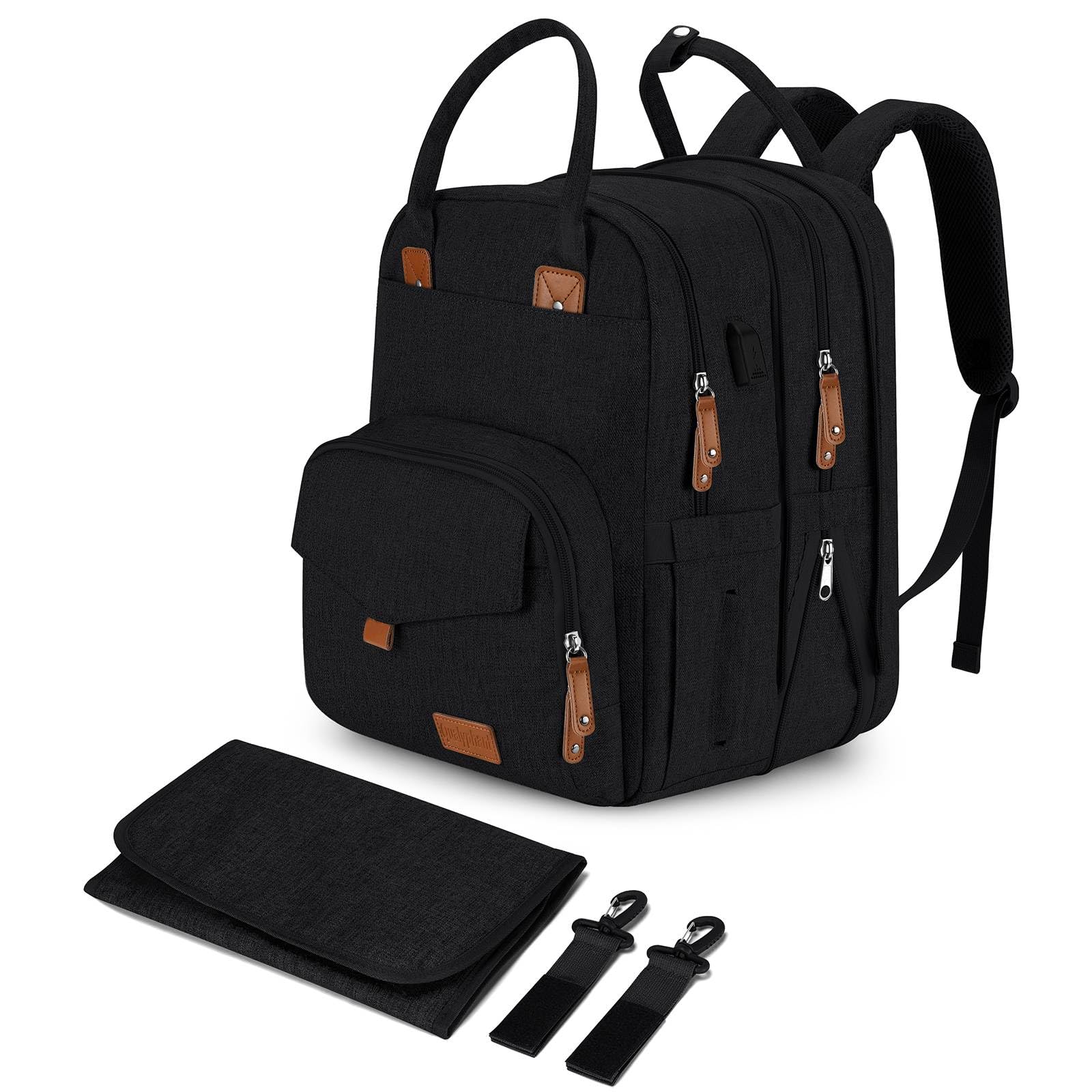 Qualyphant Extra Large Diaper Bag Backpack For Two Kids, Expandable 35L Baby Bags For Mom Girl Boy Dad Toddler, Big Travel Diape