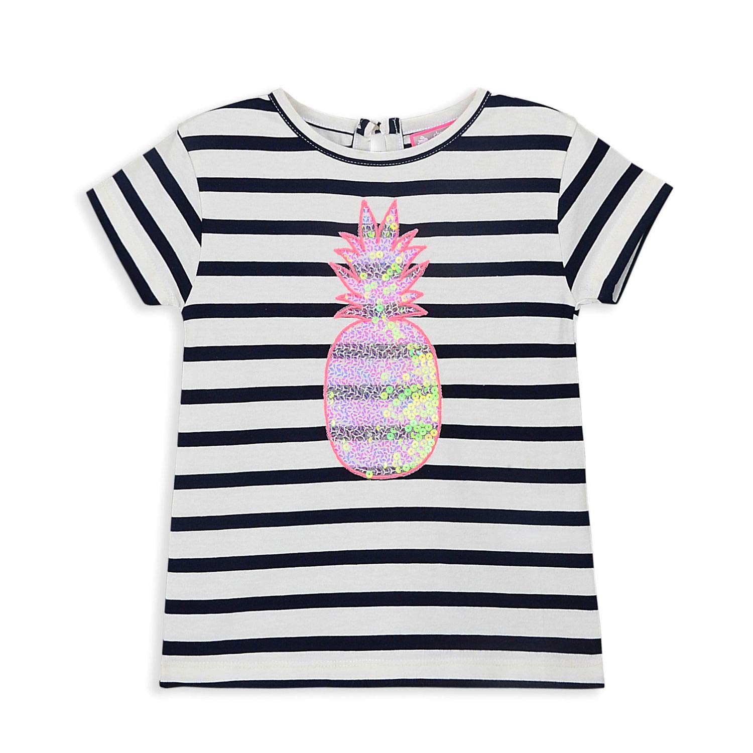 Cherry Crumble California Girls Solid Regular TShirt (CTWSTOP1149_White Navy 1824 Months)