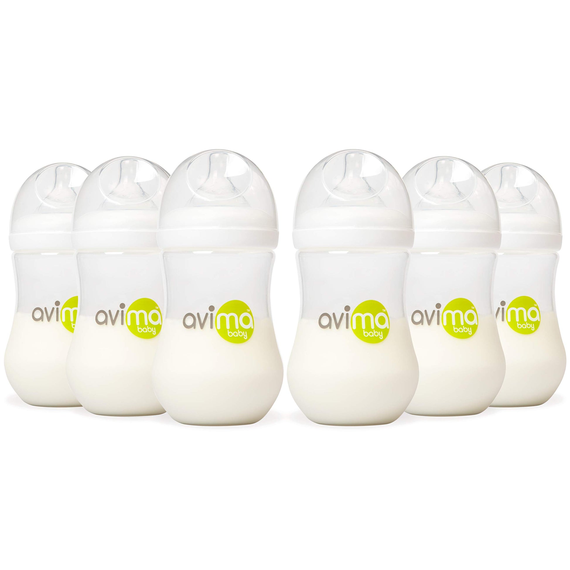 Avima Baby 9 Oz Anti Colic Baby Bottles For Breastfed Babies - Medium Flow Nipples, Wide Neck Bottles, Bpa Free - 3-6 Months, St