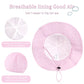 Baby Girl Sun Hat With Upf 50+ Outdoor Adjustable Beach Hat With Wide Brim Bucket Hats (12-24 Months, Pink-Stripe Printing)