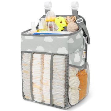 Maliton Hanging Diaper Caddy Organizer - Diaper Stacker For Changing Table, Crib, Playard Or Wall & Nursery Organization Baby Sh