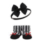 Hudson Baby Baby Girls' Headband And Socks Giftset, Red Houndstooth, One Size