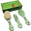 Bradys House - 3 Piece Baby Hair Brush & Comb Set For Newborns- Soft Goat Bristle Hair-Brush, Silicone Bath Brush And Plastic Co