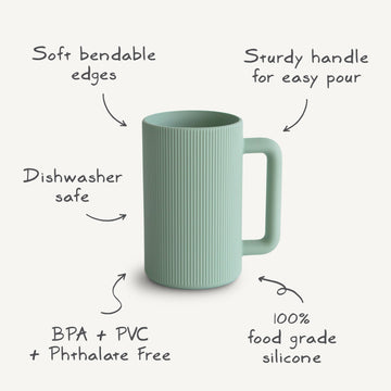Mushie Baby Bath Rinse Cup | 100% Food Grade Silicone | Wash Rinser Cup For Kids (Dried Thyme)