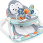 Fisher-Price Portable Baby Chair Sit-Me-Up Floor Seat With Snack Tray And Removable Bar, Penguin Island