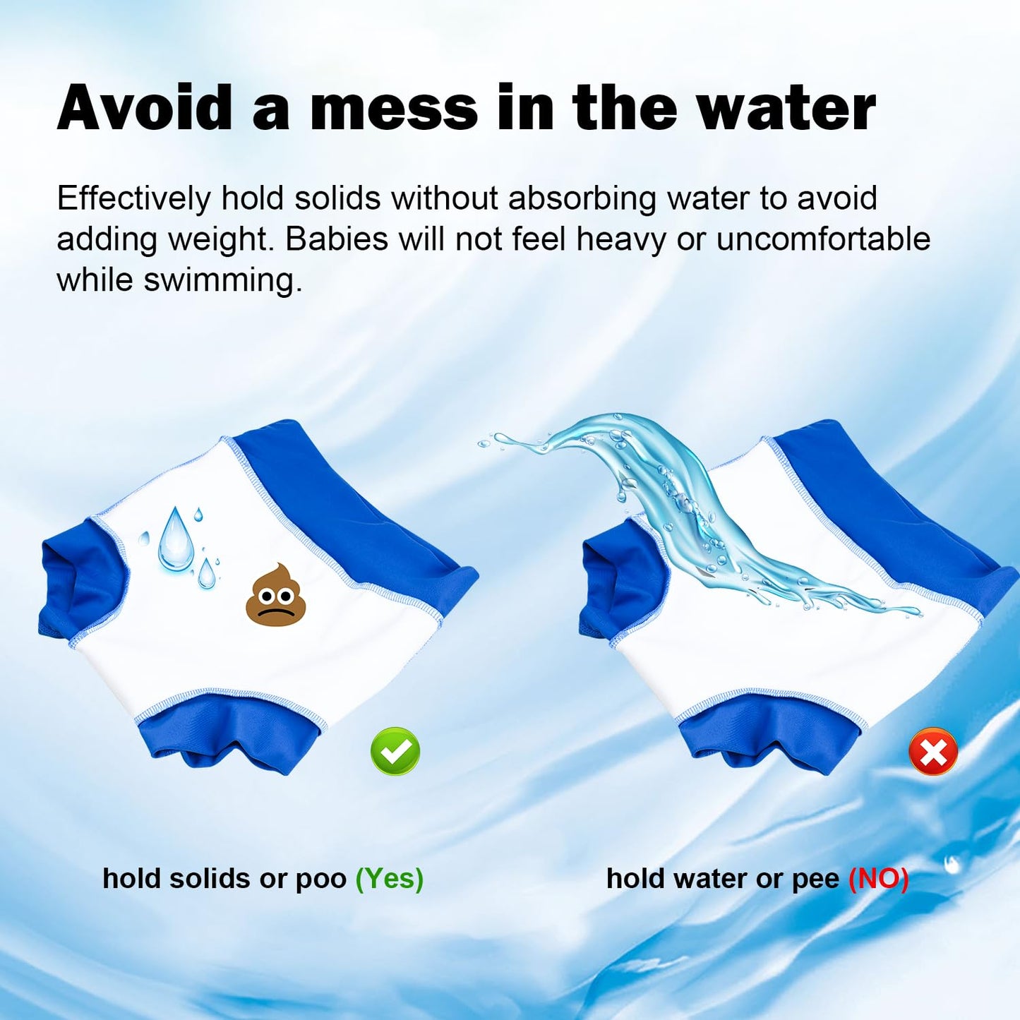 Moomoo Baby Swim Diapers 3 Pcs Waterproof Reusable Swim Diapers For Baby Girls And Boys Swim Lesson 3T