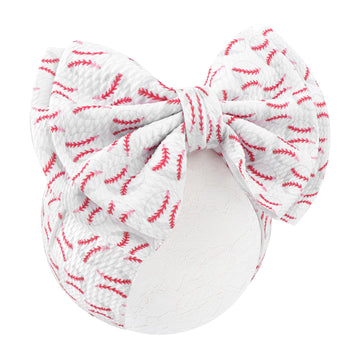Oneninedream Baseball Baby Bows Headbands Game Day Hair Bow High Stretchy Soft Tied Headbands Handmade Hairbands With Bows Hair
