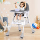 ANSSO Baby High Chair, 6 in 1 Convertible High Chairs for Babies and Toddlers, Portable Foldable High Chair with Double Removabl