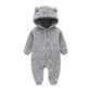 Baby Boy'S Polar Fleece Clothing Set Adorable Romper Jumpsuits For 6-9 Months Kids Gray Fluffy Jumpsuit