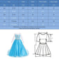 BanKids Princess Costume Birthday Party Dress Up for Little Girls with Wig,Crown,Wand,Gloves Accessories 6-7Years(Q89,130)