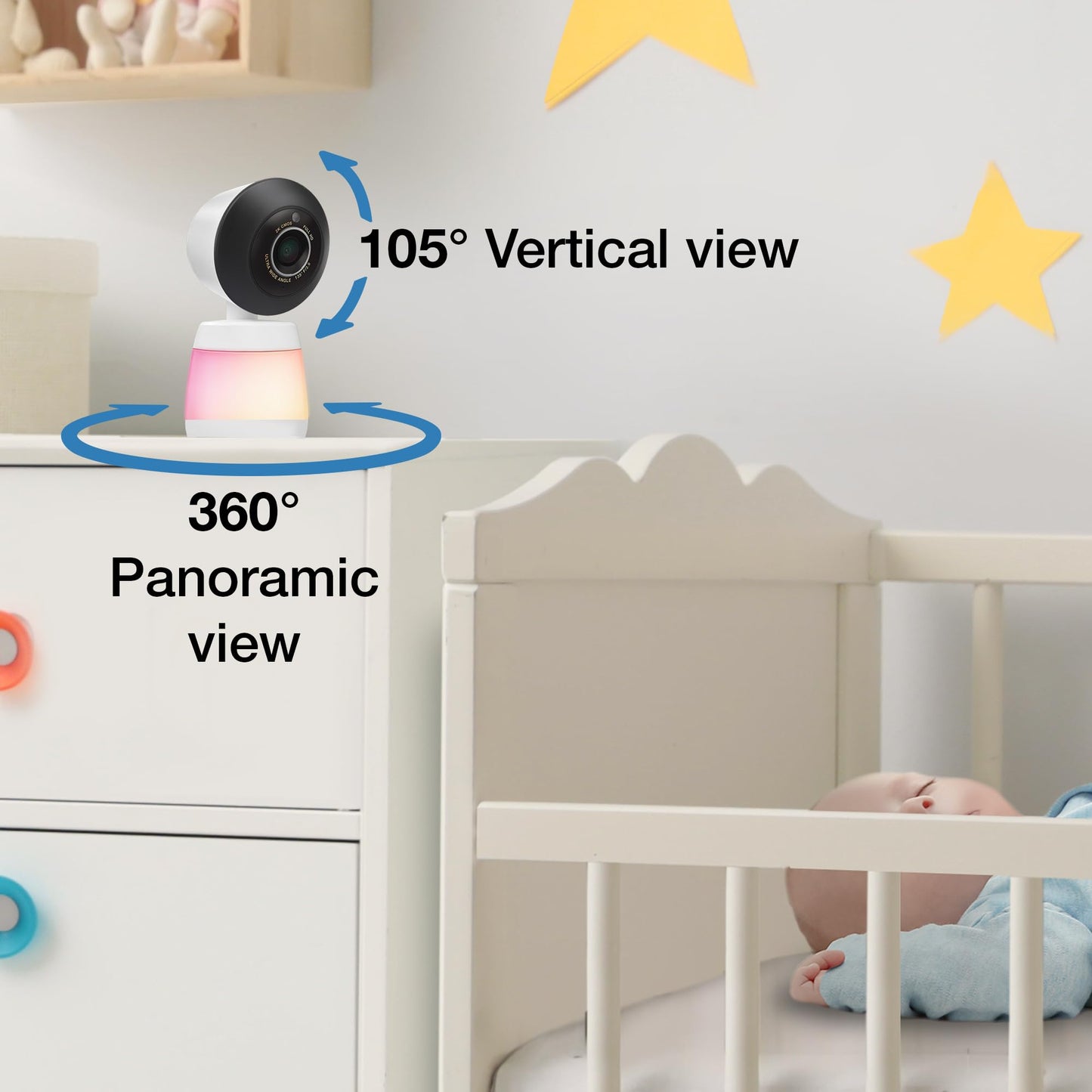 VTech 2-Cameras Smart WiFi Baby Monitor with 1080p FHD Video, Free App with Motion Video, Sound/Motion Detection and Notificatio