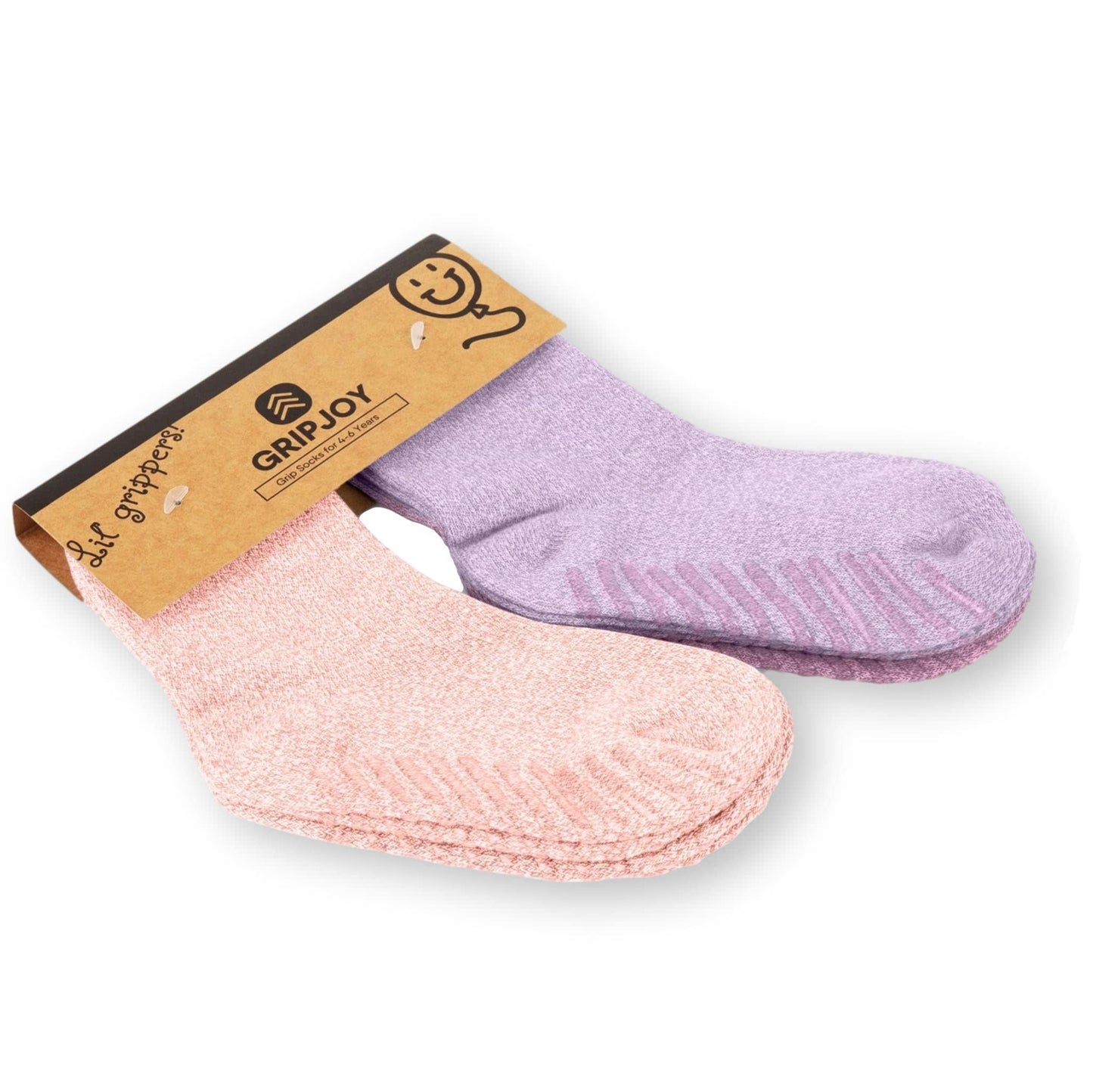 Gripjoy Toddler Socks With Grippers - Non Slip Socks For Kids - Toddler Grip Socks - 12-24 Months - Pink Mix - 4 Pairs