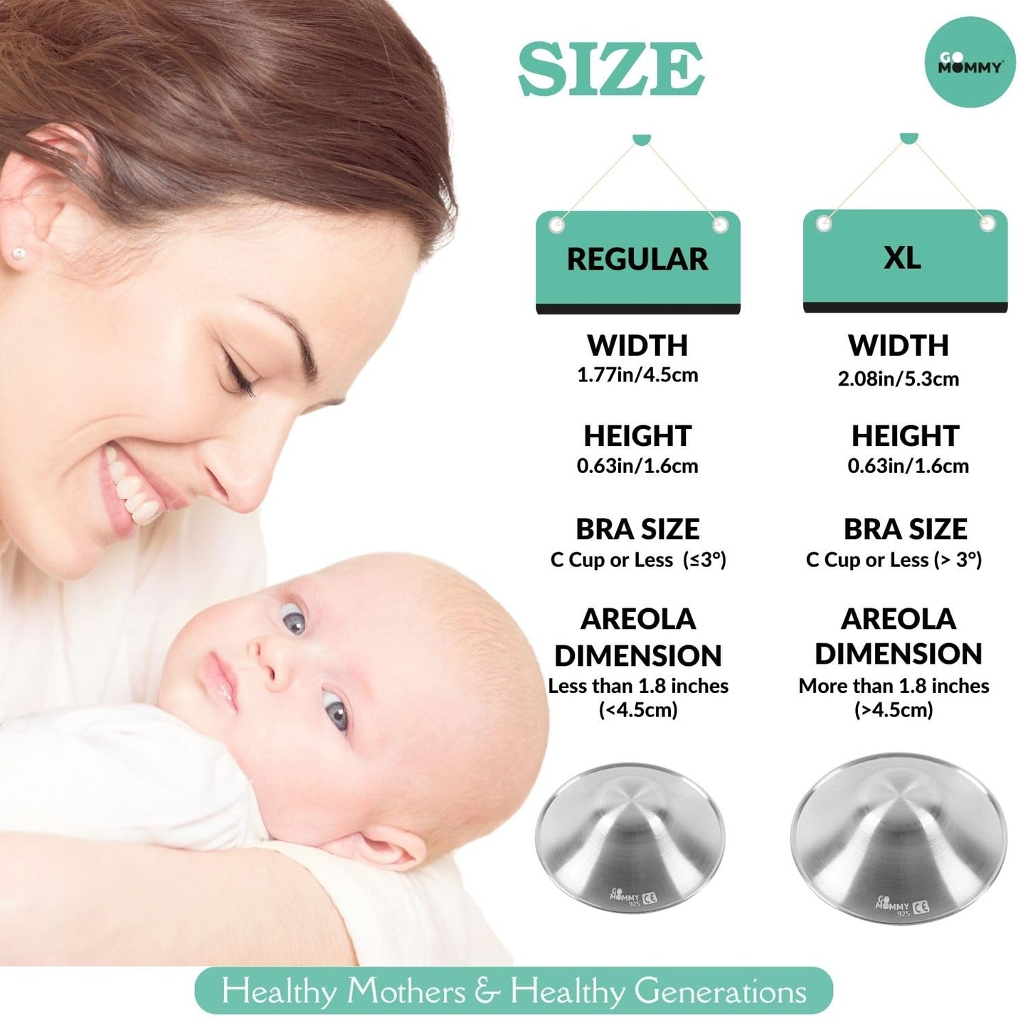 The Original Silver Nursing Cups, Nipple Shields For Nursing Newborn, Nipple Protector For Breastfeeding, Nipple Covers Breastfe