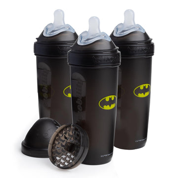 Batman Dc Comics - Herobility Double Anti-Colic Baby Bottles - 12 Fl Oz/340Ml - 3-Pack
