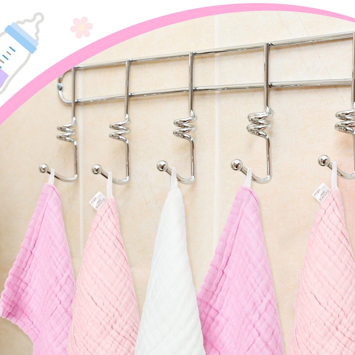 Peryiter 8 Pack Muslin Hooded Baby Bath Towels And Wash Cloth Set Soft Cotton Gauze Baby Hooded Bath Towel Wipes Absorbent Bath