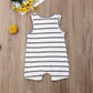 Iddolaka Newborn Summer Baby Boy Girl Romper Bodysuit Jumpsuit Playsuit One Piece Outfit Clothes (A-White Stripes, 18-24 Months)