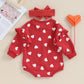 Fiomva Baby Girl Valentines Day Outfit Newborn Bubble Romper Infant Sweatshirt Onesie Toddler Heart Print Clothes (Q Valentines