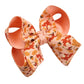 Fall Squirrel Maple Leaves Hair Bows Clip Pink Satin Ribbon Barrettes with Autumn Pinecone 3.4in Big Bow Hairpins Thanksgiving H