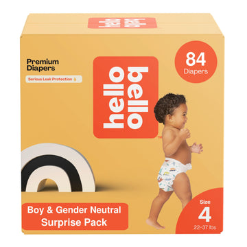 Hello Bello Premium Diapers, Size 4 (22-37 Lbs) Surprise Pack For Boys - 84 Count, Hypoallergenic With Soft, Cloth-Like Feel - A