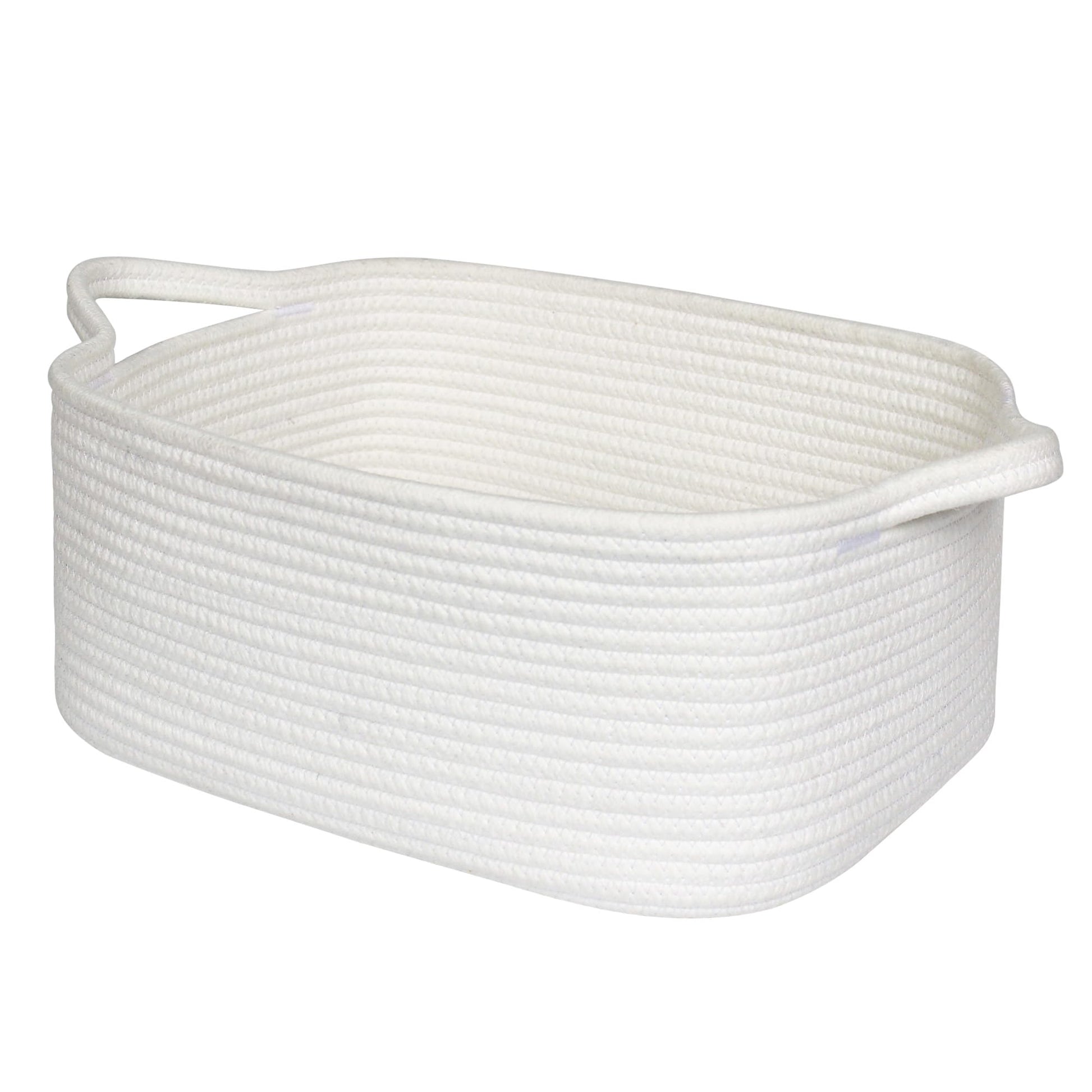 MEGASKET White Cute Cotton Rope Baskets for Organizing, Woven Baskets for Gifts Empty, Baby Nursery Closet Storage Organizer Bin