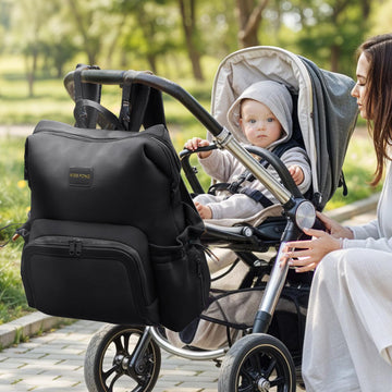 Miss Fong Diaper Bag Backpack - Baby Diaper Bag Neoprene Bag Large Capacity Neoprene Backpack With Diaper Changing Pad Travel Di