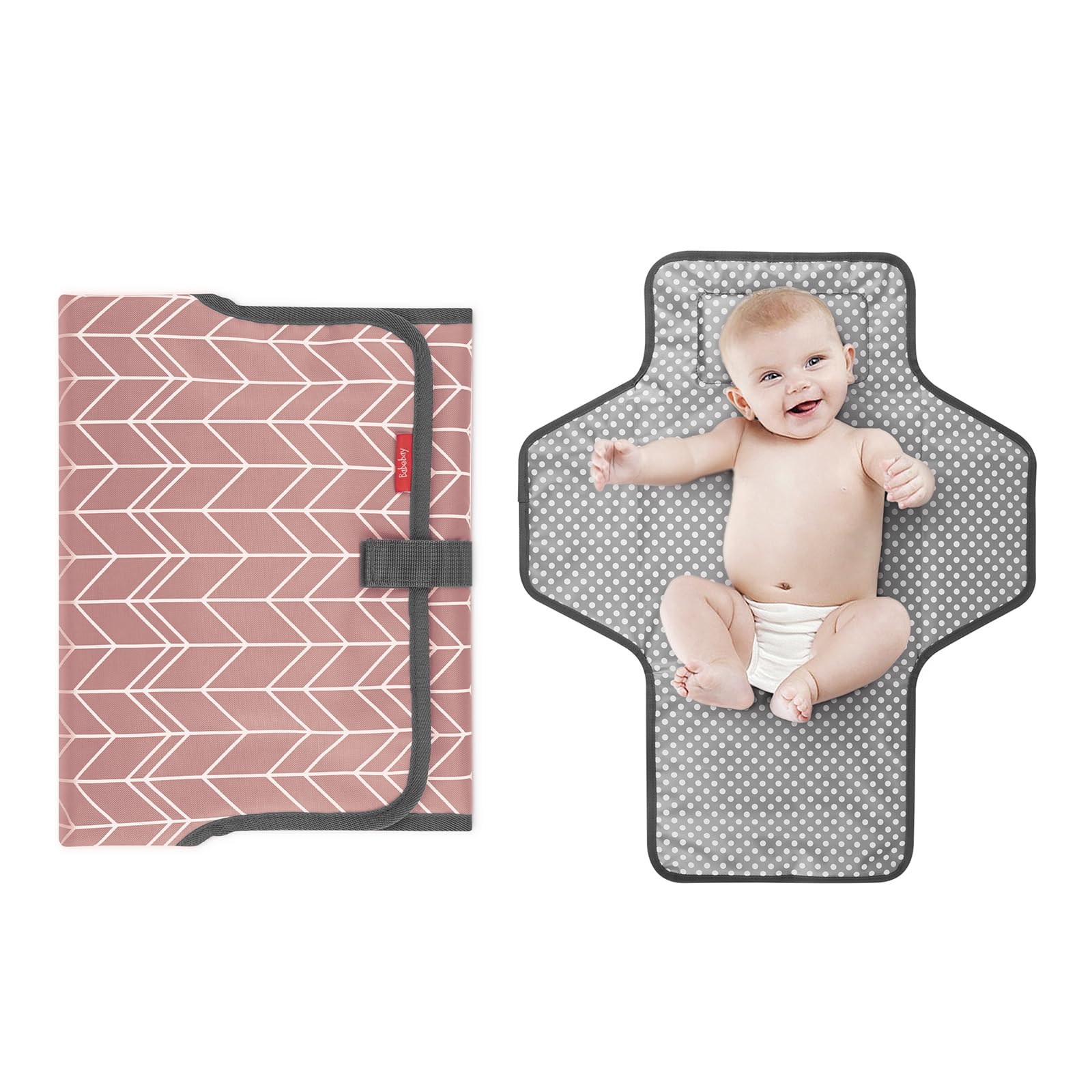 Babebay Waterproof Portable Diaper Changing Pad, Foldable Travel Changing Mat For Baby Girl Boy, Lightweight Travel Changing Sta