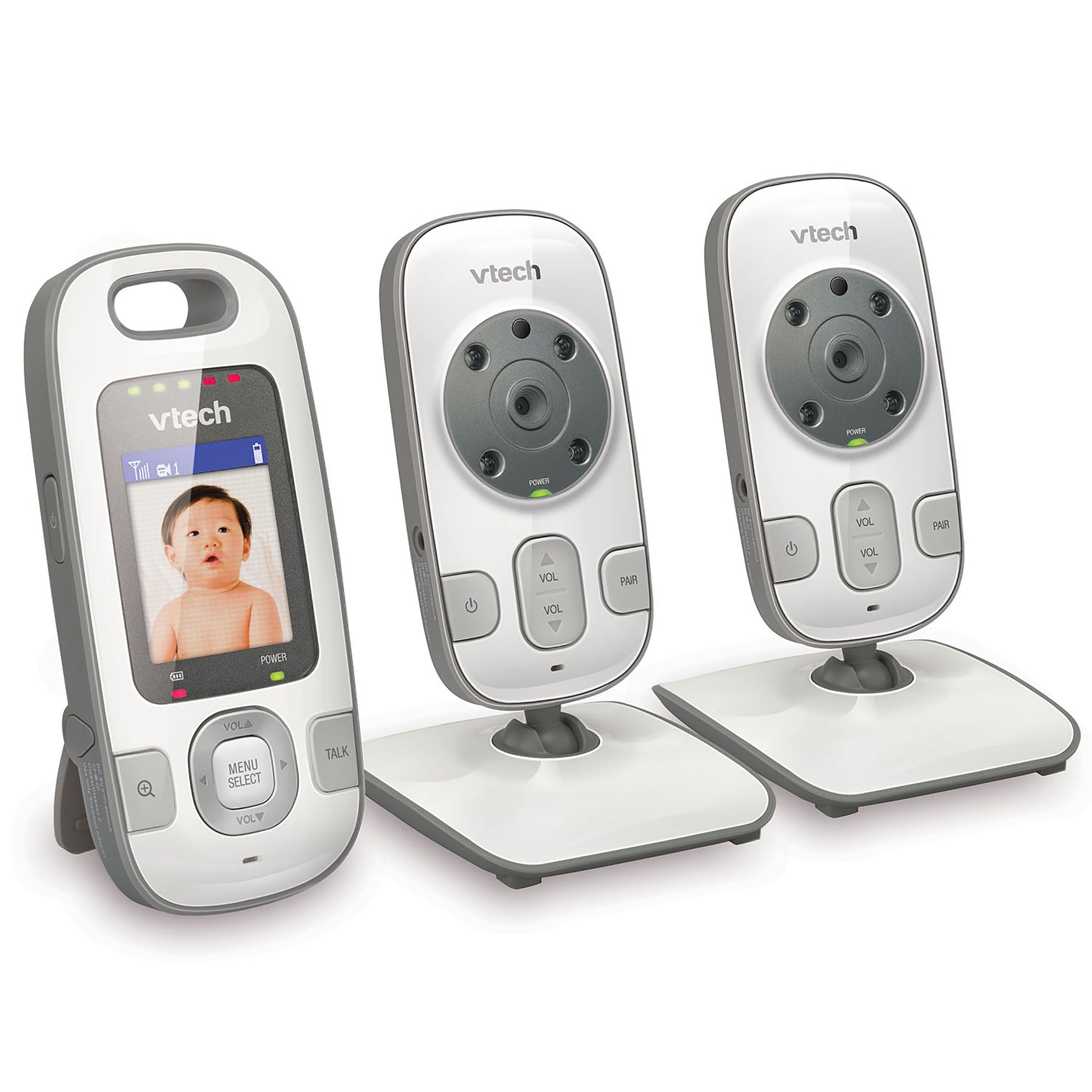 Vtech Vm312-2 Video Baby Monitor With Patrol-Screen Viewing, Night Vision, Talk-Back Intercom & 1,000 Feet Of Range With 2 Camer