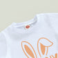 Infant Toddler Baby Boy Easter Outfits Short Sleeve Shirts Bunny T-Shirt + Pants 2Pcs Spring Summer Outfits (Bunny White, 0-6 Mo