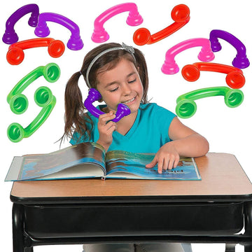 4Es Novelty 16 Reading Phones [16 Pack] Auditory Feedback Whisper Phone Classroom Manipulative, Speech Therapy Toy Tool - Accel