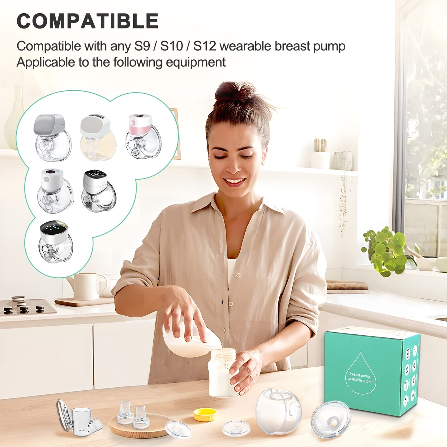 Pdfans Wearable Breast Pump Parts Milk Collector Cup Accessories 24Mm Compatible With Momcozy/Tsrete S9/S10/S12 Pump Replacement