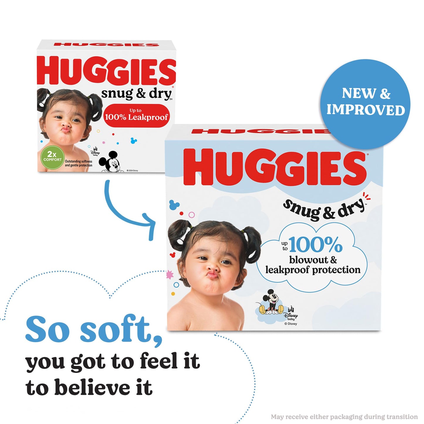 Huggies Size 8 Diapers, Snug & Dry Baby Diapers, Size 8 (46+ Lbs), 96 Count (2 Packs Of 48), Packaging May Vary