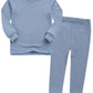 Vaenait Baby Kids Long Sleeve Modal Sleepwear Pajamas 2Pcs Set Modal Powderblue M