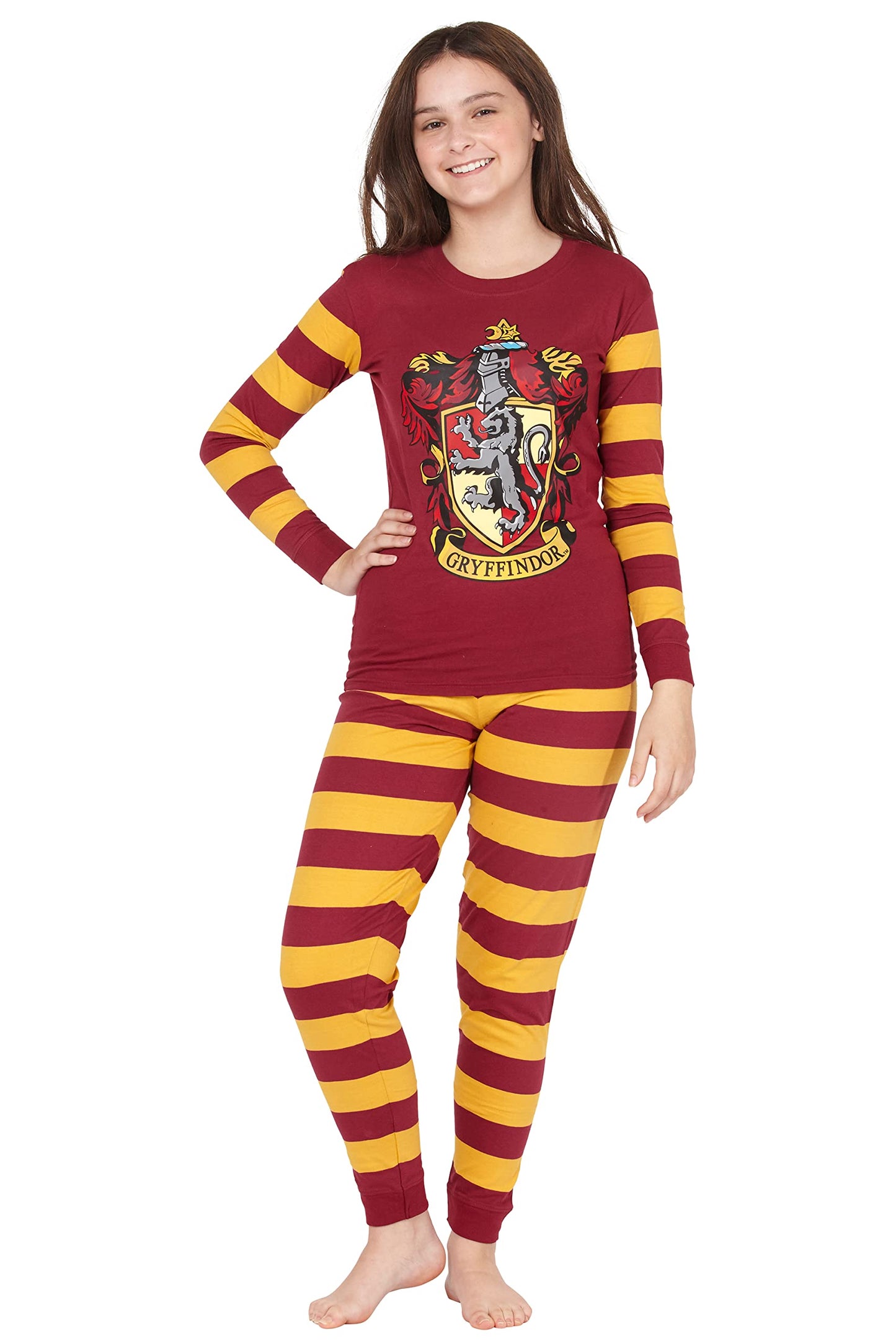 INTIMO Harry Potter Kids All Houses Crest Pajamas (Gryffindor, 10)