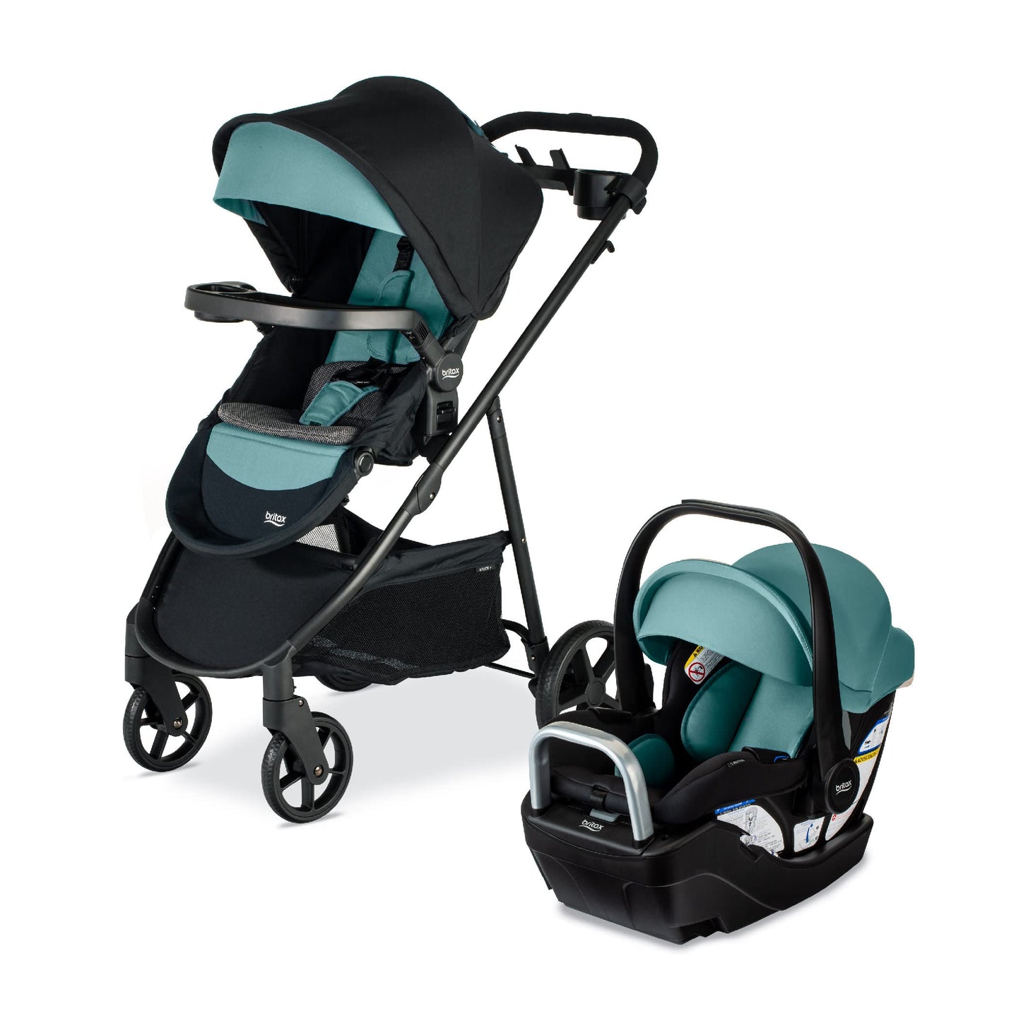 Britax Willow Brook S+ Baby Travel System, Infant Car Seat and Stroller Combo with Alpine Base, ClickTight Technology, SafeWash
