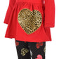Unique Baby Girls Valentines Day Toddler Animal Print Hearts Legging Set Outfit (6 Years, Red)