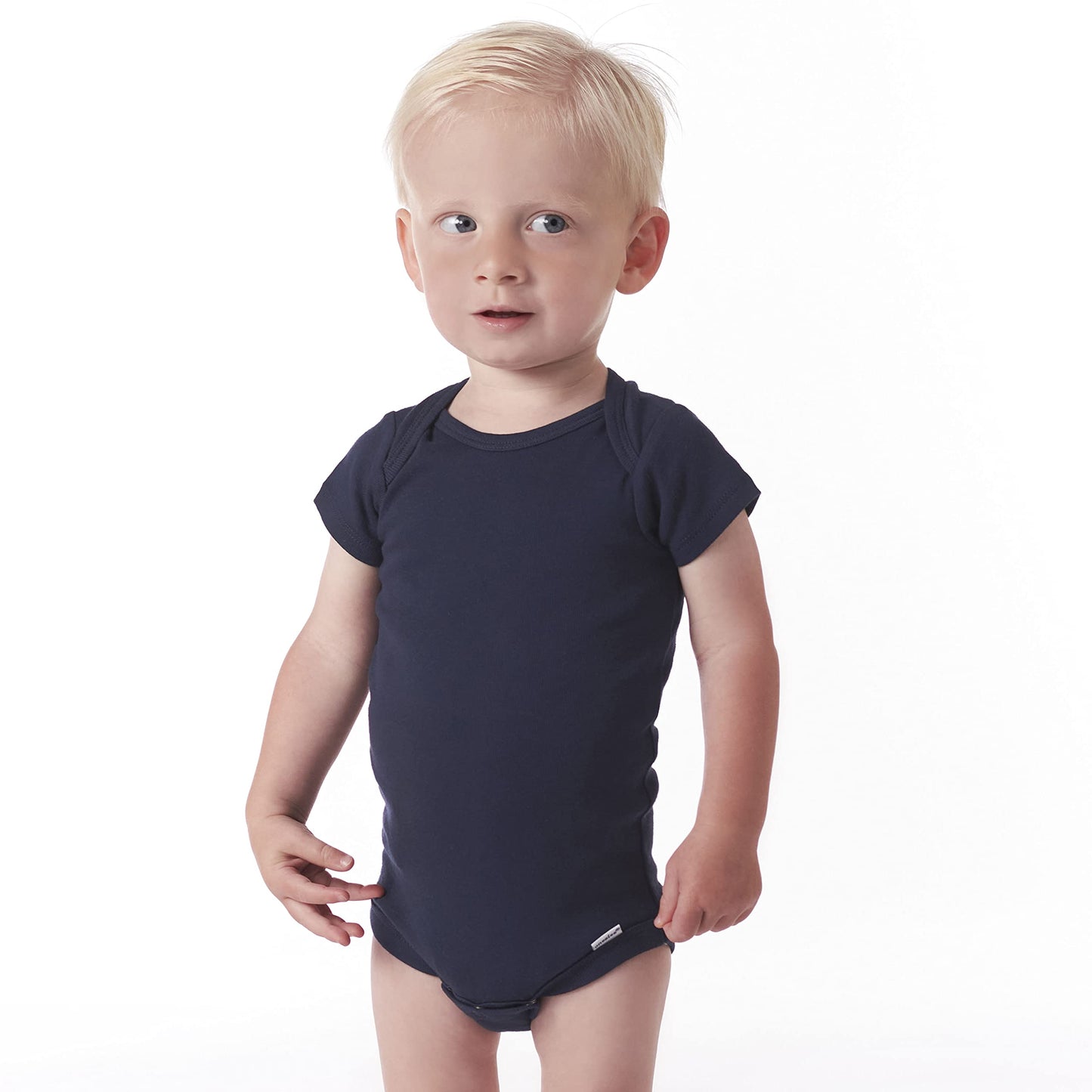 Gerber Baby 5-Pack Solid Onesies Bodysuits, Navy, 12 Months