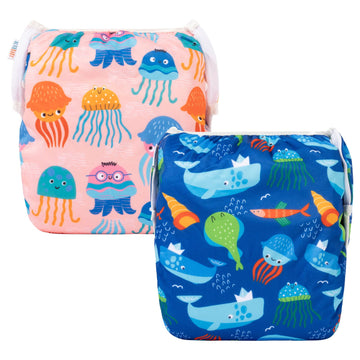 Alvababy Swim Diapers Baby & Toddler Snap Large Size Reusable Adjustable Baby Boy Zdyk116-117